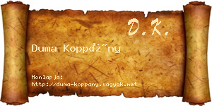 Duma Koppány névjegykártya
